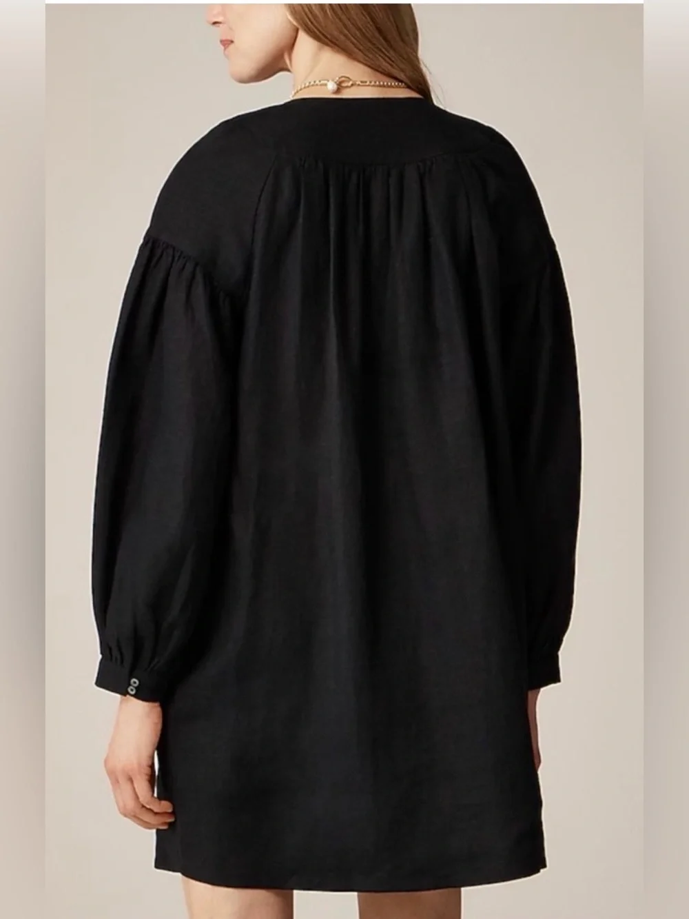 J.Crew Tall gathered popover dress in linen